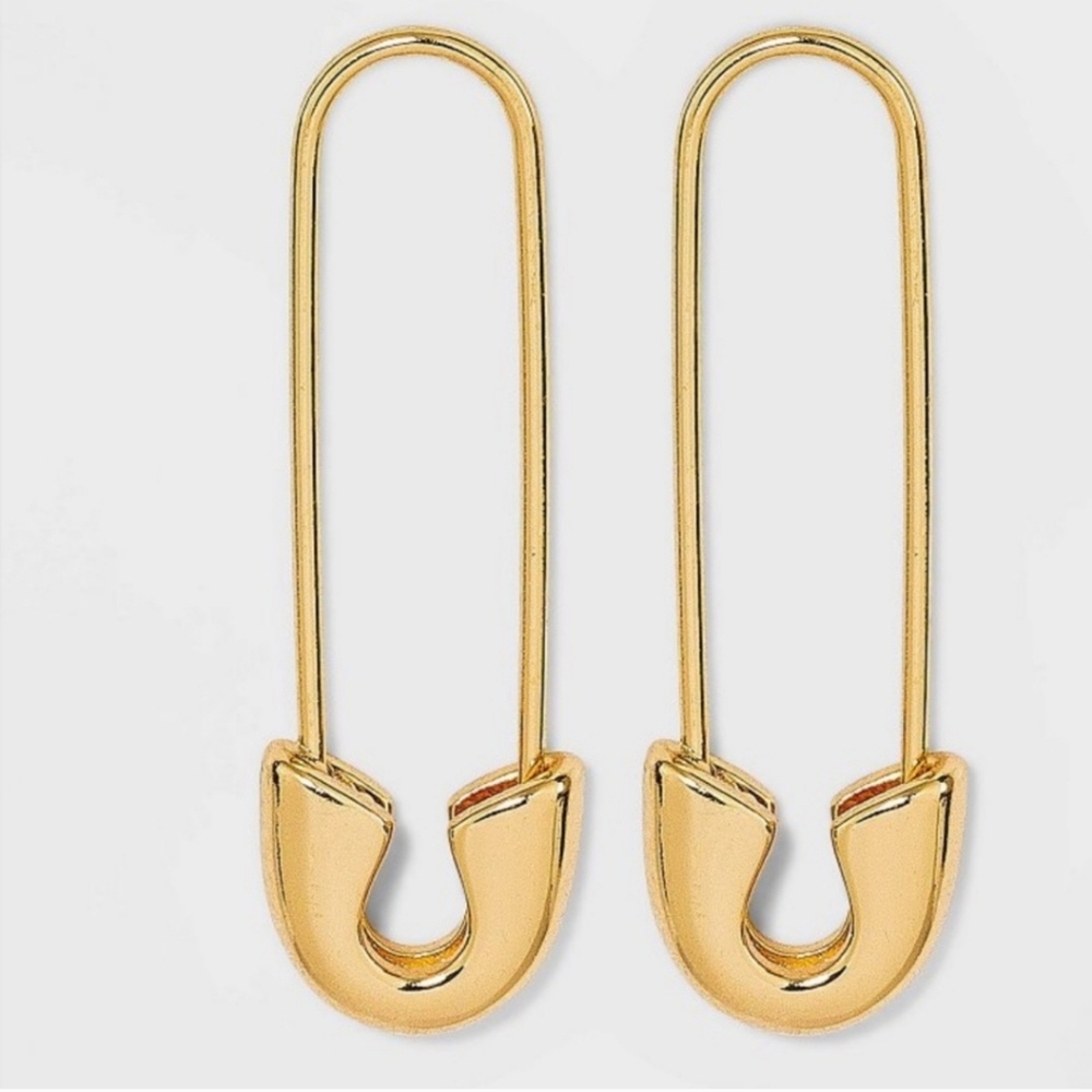 BaubleBar Gold Safety Pin Earrings SUGARFIX BN